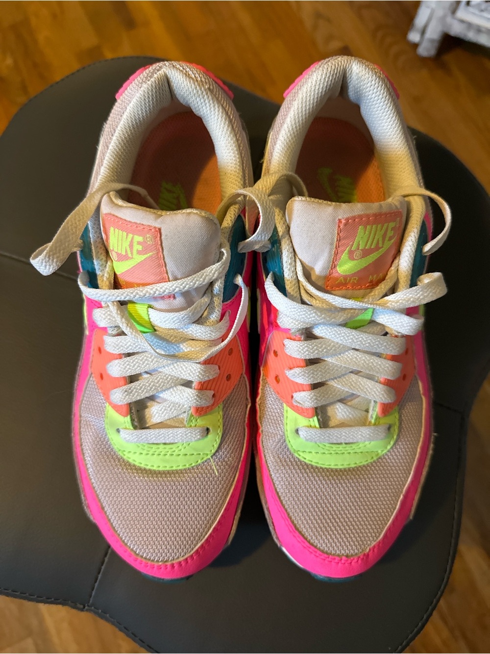 Nike Women's Neon Pink and Lime Accent Sneakers